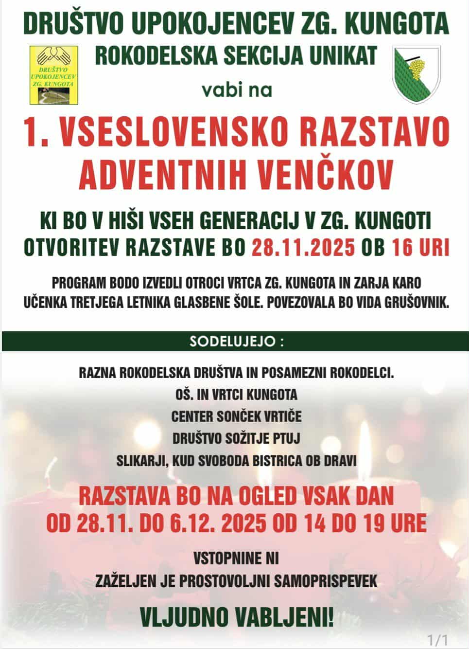 Razstava adventnih venčkov